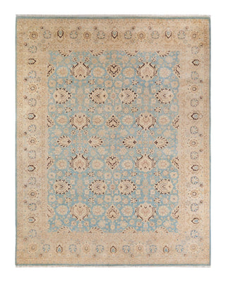 Contemporary Eclectic Light Blue Wool Area Rug 8' 0" x 10' 3" - Solo Rugs