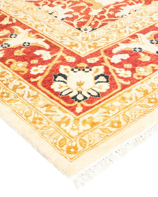 Contemporary Eclectic Ivory Wool Area Rug 8' 0" x 10' 5" - Solo Rugs