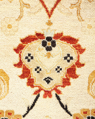 Contemporary Eclectic Ivory Wool Area Rug 8' 0" x 10' 5" - Solo Rugs