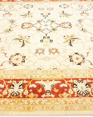 Contemporary Eclectic Ivory Wool Area Rug 8' 0" x 10' 5" - Solo Rugs