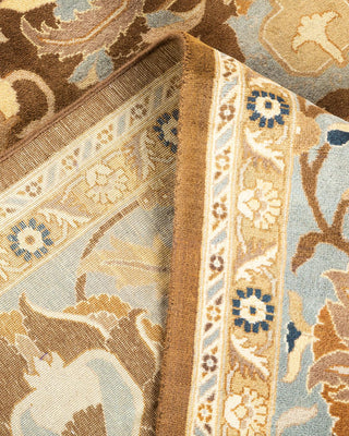 Traditional Mogul Brown Wool Area Rug 7' 10" x 10' 7" - Solo Rugs