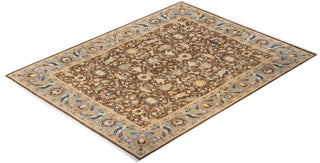 Traditional Mogul Brown Wool Area Rug 7' 10" x 10' 7" - Solo Rugs