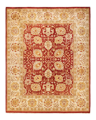Contemporary Eclectic Red Wool Area Rug 8' 3" x 10' 3" - Solo Rugs