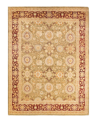 Contemporary Eclectic Green Wool Area Rug 8' 1" x 10' 8" - Solo Rugs
