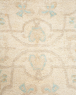 Contemporary Eclectic Ivory Wool Area Rug 5' 10" x 9' 1" - Solo Rugs