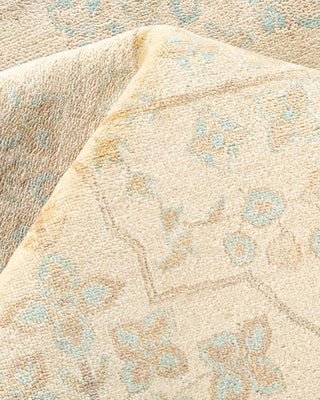 Contemporary Eclectic Ivory Wool Area Rug 5' 10" x 9' 1" - Solo Rugs