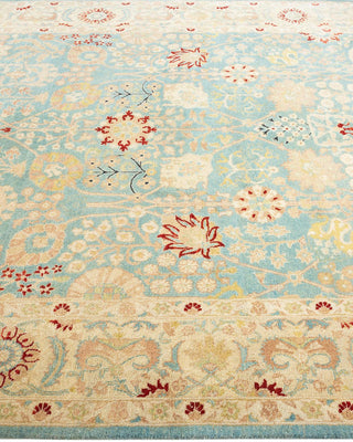 Eclectic, One-of-a-Kind Hand-Knotted Area Rug - Light Blue, 6' 2" x 8' 7" - Solo Rugs