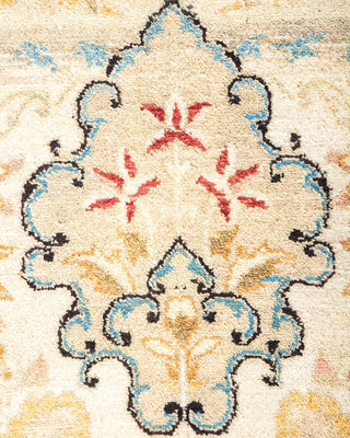 Traditional Mogul Ivory Wool Area Rug 6' 2" x 9' 1" - Solo Rugs