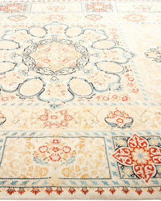 Traditional Mogul Ivory Wool Area Rug 6' 2" x 9' 1" - Solo Rugs