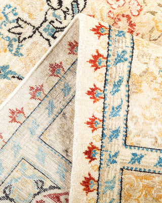Traditional Mogul Ivory Wool Area Rug 6' 2" x 9' 1" - Solo Rugs