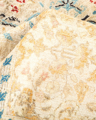 Traditional Mogul Ivory Wool Area Rug 6' 2" x 9' 1" - Solo Rugs