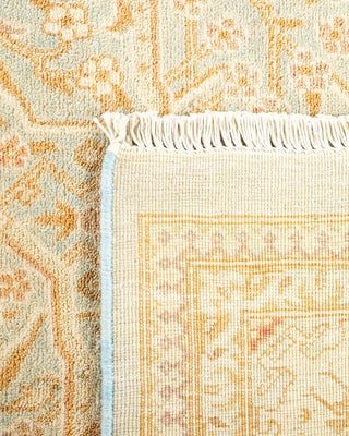 Traditional Mogul Light Blue Wool Area Rug 6' 1" x 9' 2" - Solo Rugs