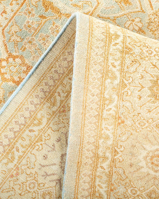 Traditional Mogul Light Blue Wool Area Rug 6' 1" x 9' 2" - Solo Rugs