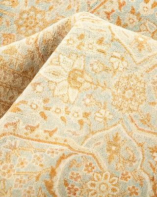 Traditional Mogul Light Blue Wool Area Rug 6' 1" x 9' 2" - Solo Rugs