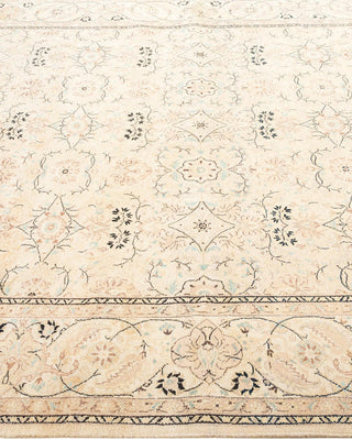 Traditional Mogul Ivory Wool Area Rug 6' 3" x 9' 0" - Solo Rugs