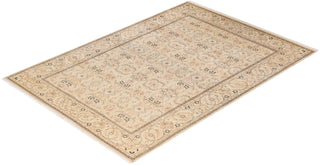 Traditional Mogul Ivory Wool Area Rug 6' 3" x 9' 0" - Solo Rugs