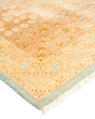 Traditional Mogul Light Blue Wool Area Rug 6' 3" x 8' 10" - Solo Rugs