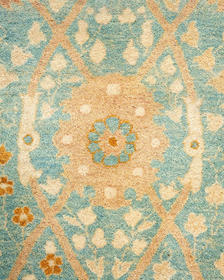 Traditional Mogul Light Blue Wool Area Rug 6' 3" x 8' 10" - Solo Rugs