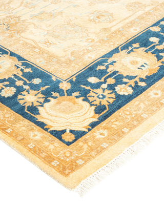 Traditional Mogul Ivory Wool Area Rug 6' 1" x 8' 10" - Solo Rugs