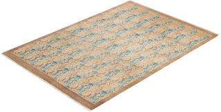 Traditional Mogul Brown Wool Area Rug 6' 1" x 8' 7" - Solo Rugs