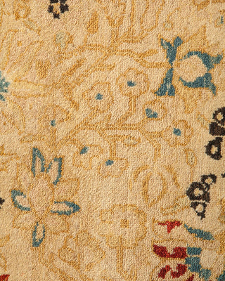 Traditional Mogul Ivory Wool Area Rug 6' 1" x 8' 10" - Solo Rugs