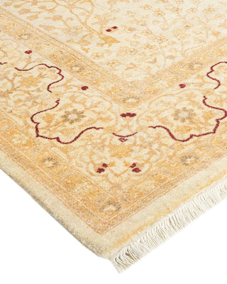 Traditional Mogul Ivory Wool Area Rug 6' 0" x 8' 9" - Solo Rugs