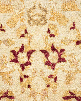 Traditional Mogul Ivory Wool Area Rug 6' 0" x 8' 9" - Solo Rugs
