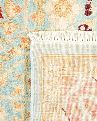 Traditional Mogul Light Blue Wool Area Rug 6' 0" x 8' 7" - Solo Rugs