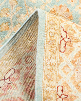 Traditional Mogul Light Blue Wool Area Rug 6' 0" x 8' 7" - Solo Rugs