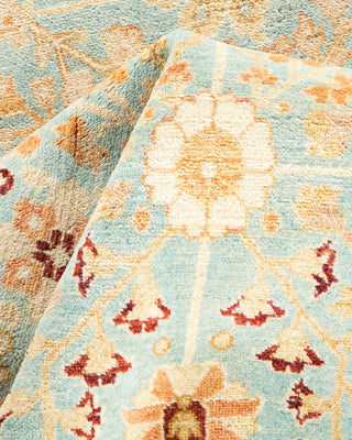 Traditional Mogul Light Blue Wool Area Rug 6' 0" x 8' 7" - Solo Rugs