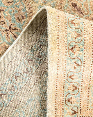 Traditional Mogul Ivory Wool Area Rug 6' 2" x 8' 7" - Solo Rugs