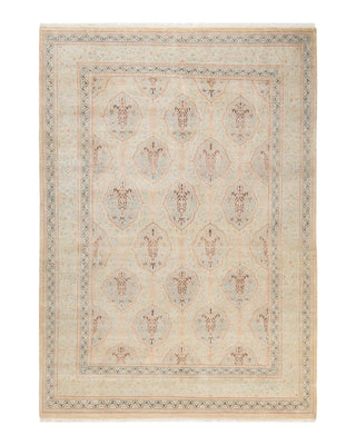 Traditional Mogul Ivory Wool Area Rug 6' 2" x 8' 7" - Solo Rugs