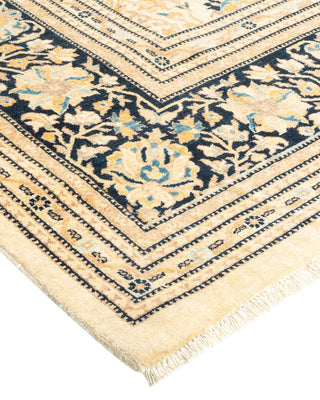 Traditional Mogul Ivory Wool Area Rug 6' 1" x 8' 10" - Solo Rugs