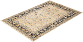 Traditional Mogul Ivory Wool Area Rug 6' 1" x 8' 10" - Solo Rugs