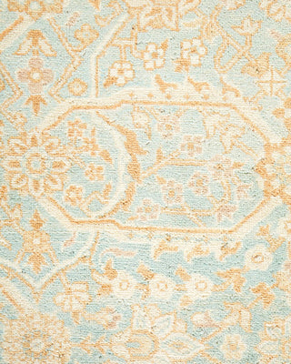 Traditional Mogul Light Blue Wool Area Rug 6' 0" x 8' 10" - Solo Rugs