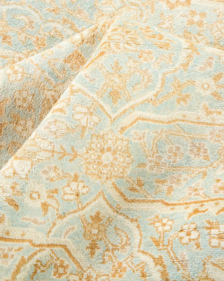 Traditional Mogul Light Blue Wool Area Rug 6' 0" x 8' 10" - Solo Rugs