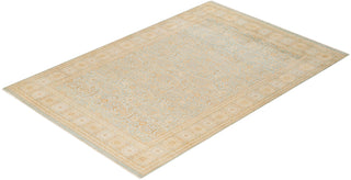 Traditional Mogul Light Blue Wool Area Rug 6' 0" x 8' 10" - Solo Rugs