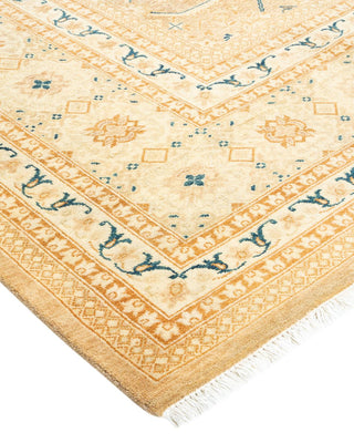Traditional Mogul Yellow Wool Area Rug 7' 10" x 9' 7" - Solo Rugs