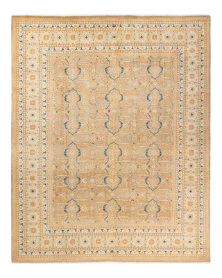 Traditional Mogul Yellow Wool Area Rug 7' 10" x 9' 7" - Solo Rugs