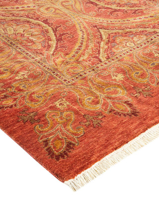 Traditional Mogul Pink Wool Area Rug 8' 0" x 9' 8" - Solo Rugs