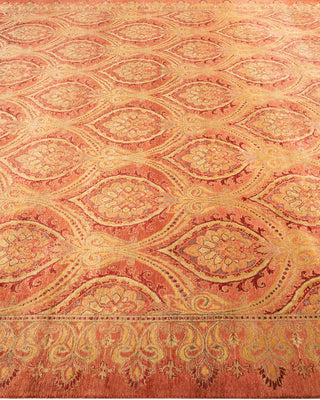 Traditional Mogul Pink Wool Area Rug 8' 0" x 9' 8" - Solo Rugs