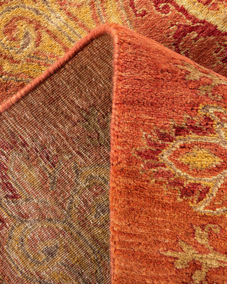 Traditional Mogul Pink Wool Area Rug 8' 0" x 9' 8" - Solo Rugs