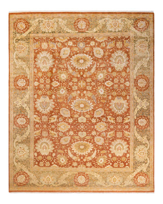 Traditional Mogul Brown Wool Area Rug 8' 2" x 10' 2" - Solo Rugs