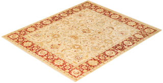 Traditional Mogul Ivory Wool Area Rug 8' 2" x 9' 10" - Solo Rugs