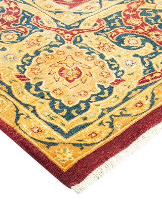 Traditional Mogul Red Wool Area Rug 7' 10" x 10' 3" - Solo Rugs
