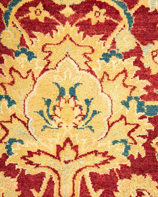 Traditional Mogul Red Wool Area Rug 7' 10" x 10' 3" - Solo Rugs