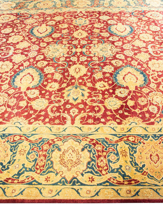 Traditional Mogul Red Wool Area Rug 7' 10" x 10' 3" - Solo Rugs