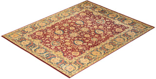 Traditional Mogul Red Wool Area Rug 7' 10" x 10' 3" - Solo Rugs