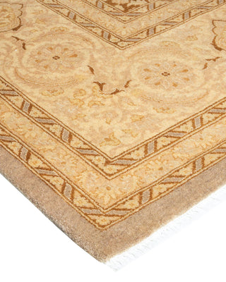 Traditional Mogul Ivory Wool Area Rug 9' 3" x 12' 3" - Solo Rugs