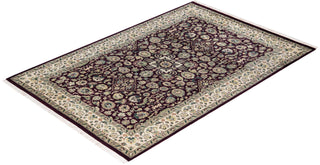 Traditional Mogul Red Wool Area Rug 4' 3" x 6' 5" - Solo Rugs
